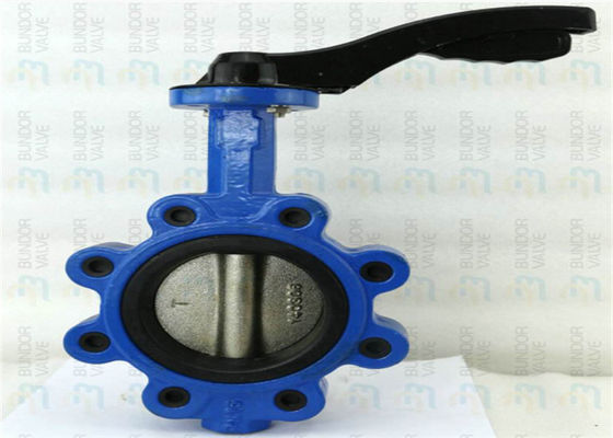 Cast Iron Lug Wafer Butterfly Valve 10-80℃ Working Temp Handle Power