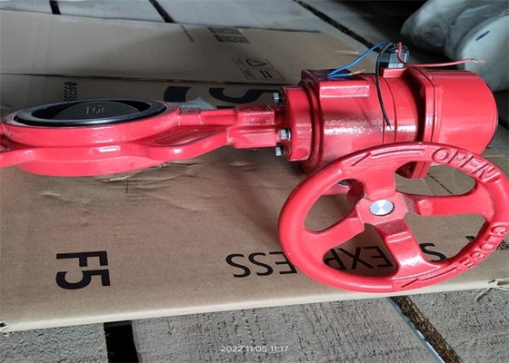 Red Signal Wafer Butterfly Valve Water Medium Fire Protection