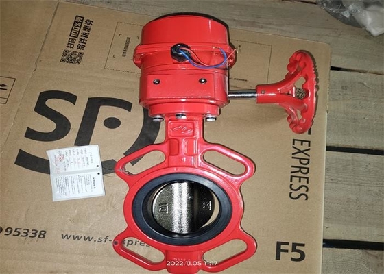 Size 80mm Signal Wafer Butterfly Valve Water Medium For Fire Protection