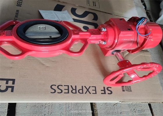 Size 80mm Signal Wafer Butterfly Valve Water Medium For Fire Protection