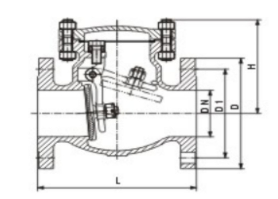JIS KS Cast Steel Flanged Swing Check Valve Water Oil Stem Rustproof